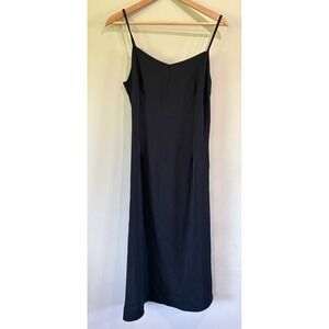 En Saison Women's Medium Black Midi Slip Dress Sleeveless Cocktail Party Evening